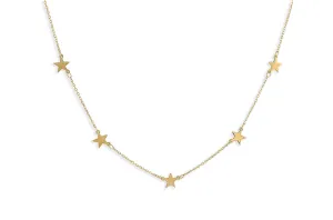 Necklace 14kt Gold & Solid Plain Stars