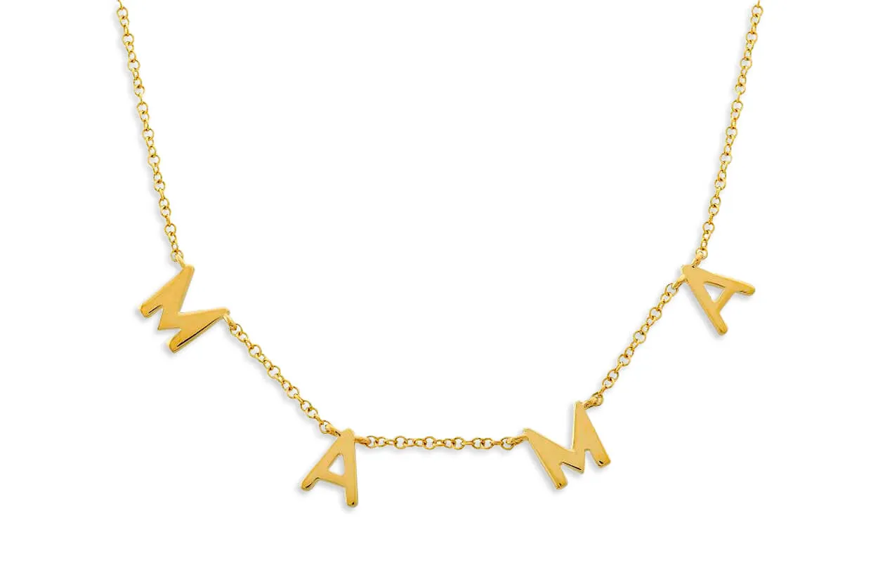 Necklace 18kt Gold Solid MAMA