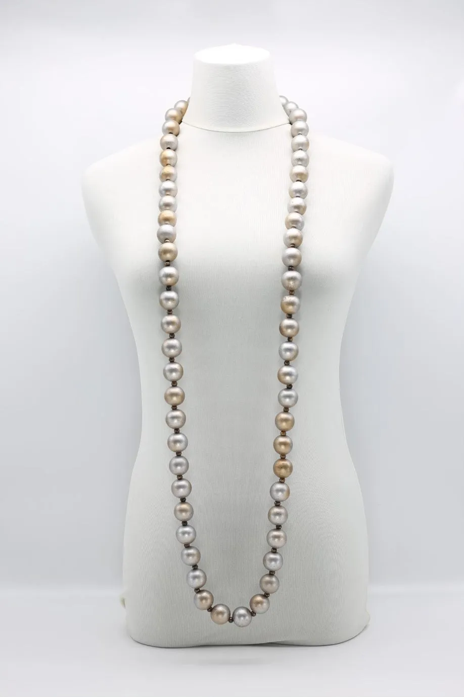 Next Pashmina & Round Beads Necklace Set - Hand Painted