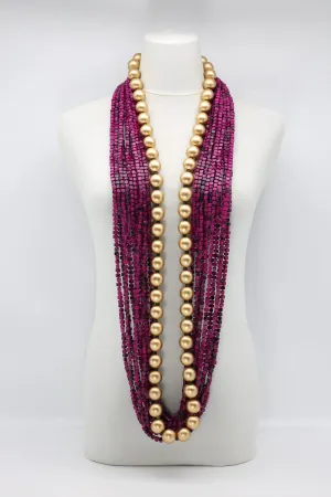 Next Pashmina & Round Beads Necklace Set - Hand Painted