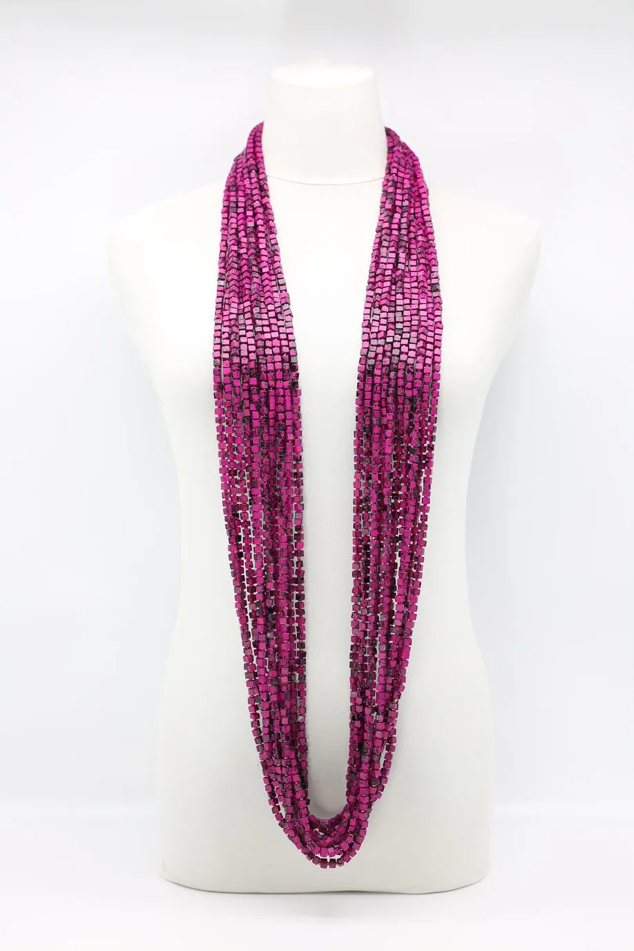 Next Pashmina & Round Beads Necklace Set - Hand Painted