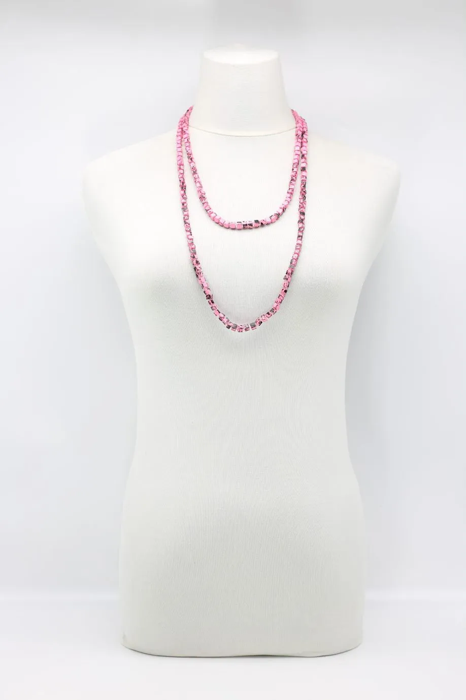 Next Pashmina & Round Beads Necklace Set - Hand Painted