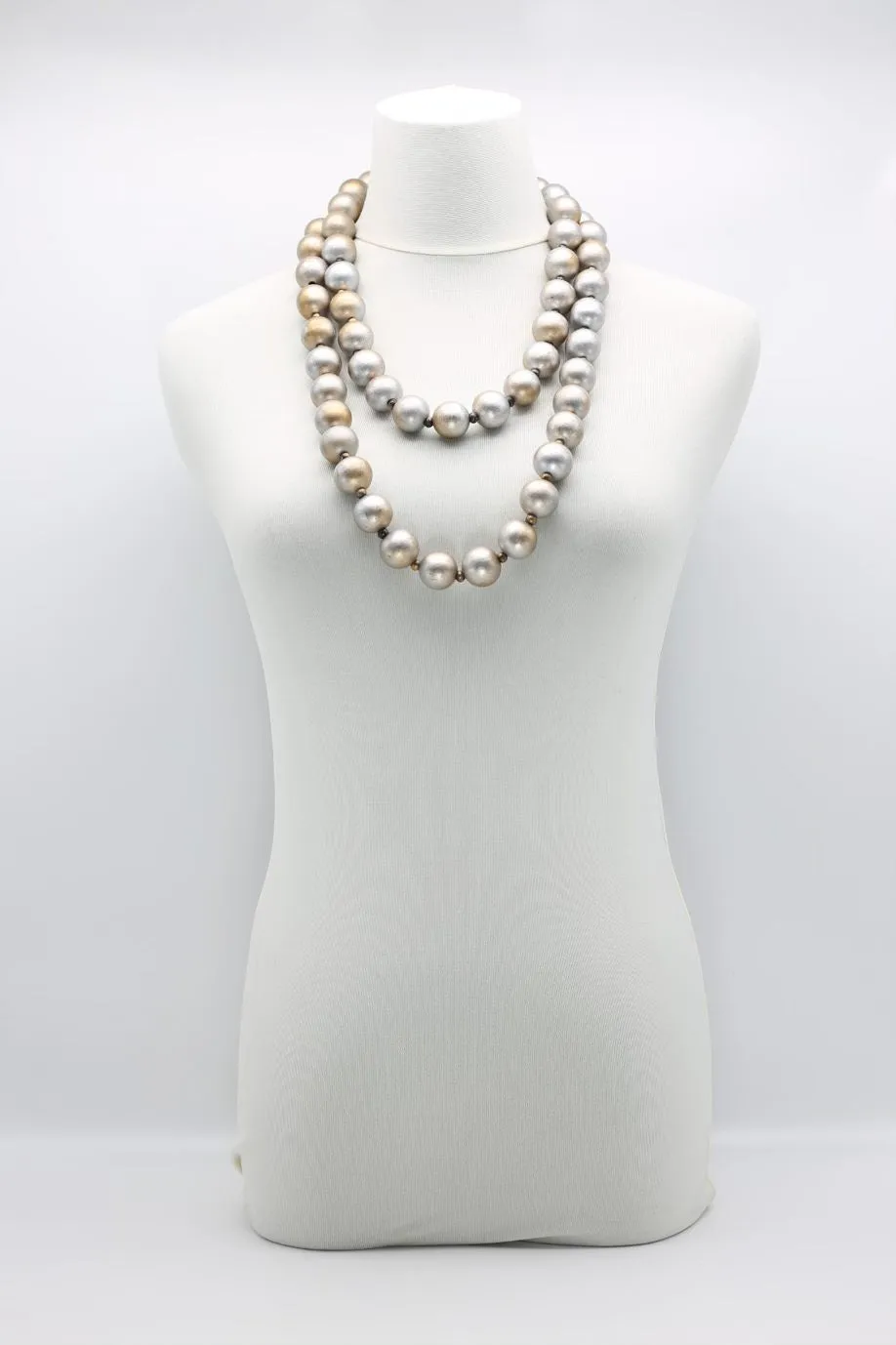 Next Pashmina & Round Beads Necklace Set - Hand Painted