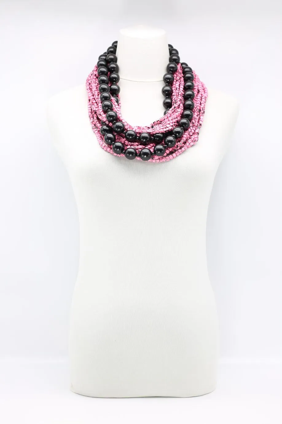 Next Pashmina & Round Beads Necklace Set - Hand Painted