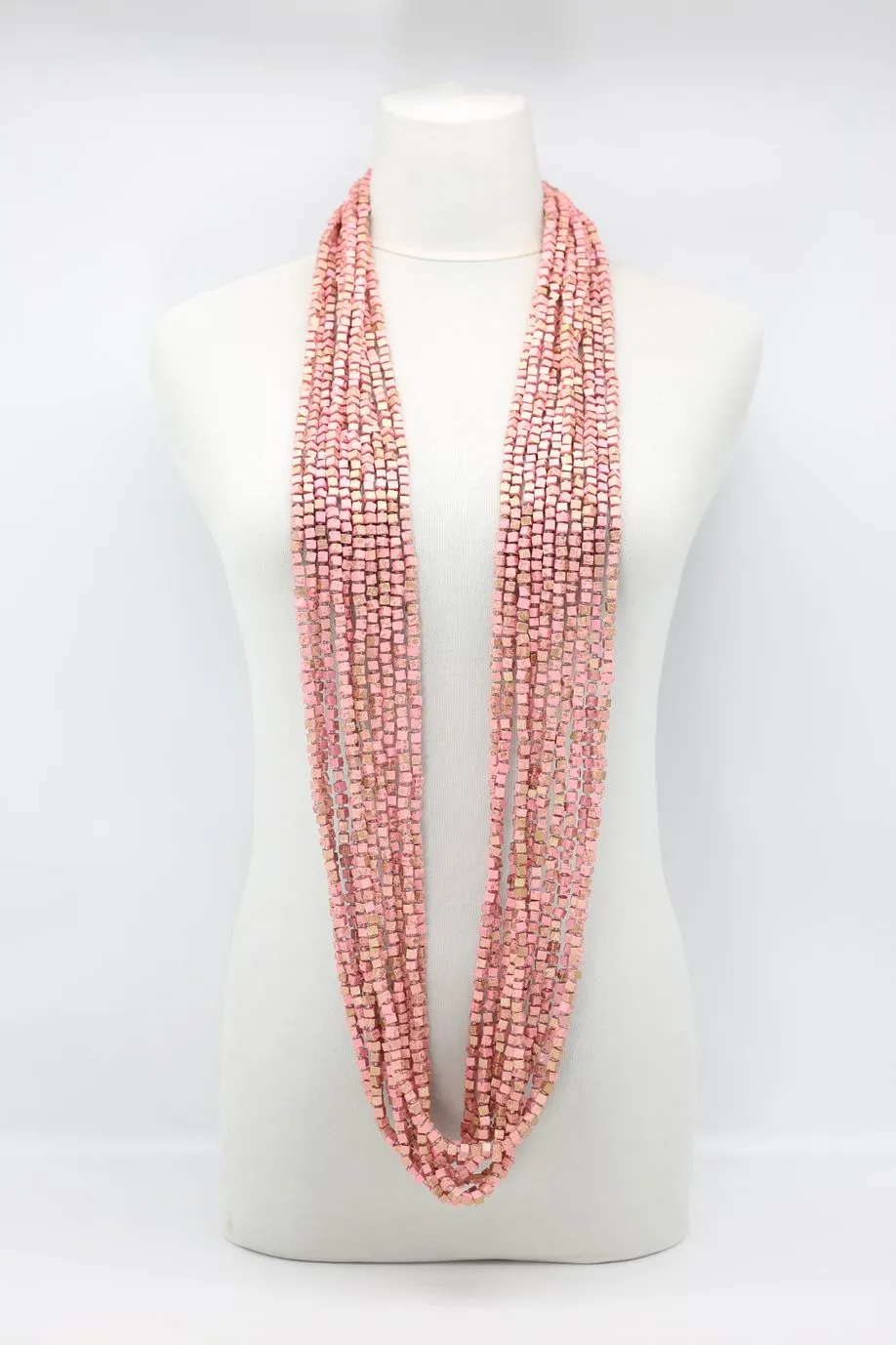 Next Pashmina & Round Beads Necklace Set - Hand Painted