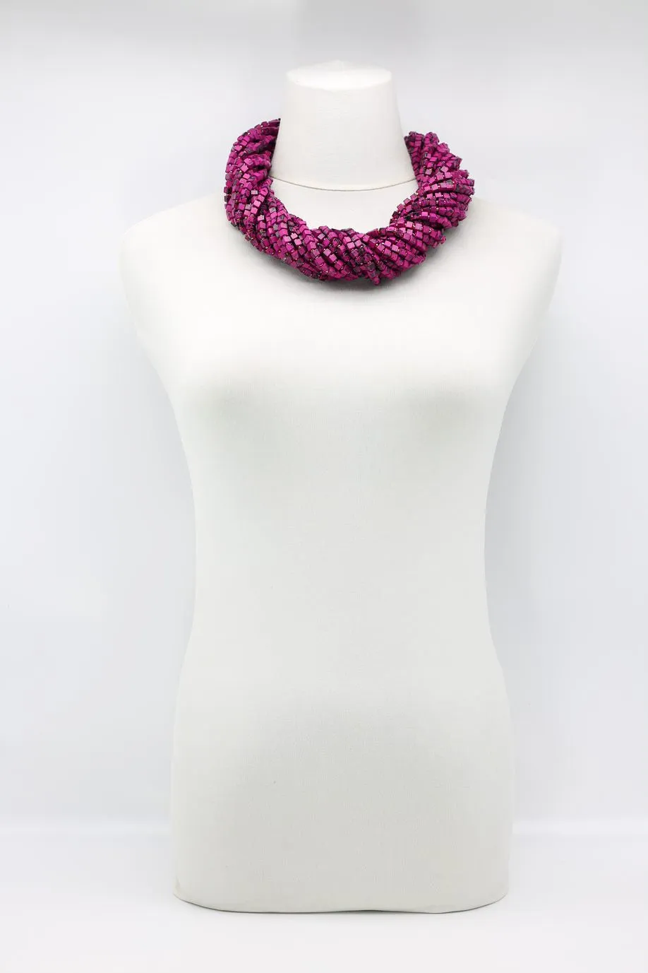 Next Pashmina & Round Beads Necklace Set - Hand Painted