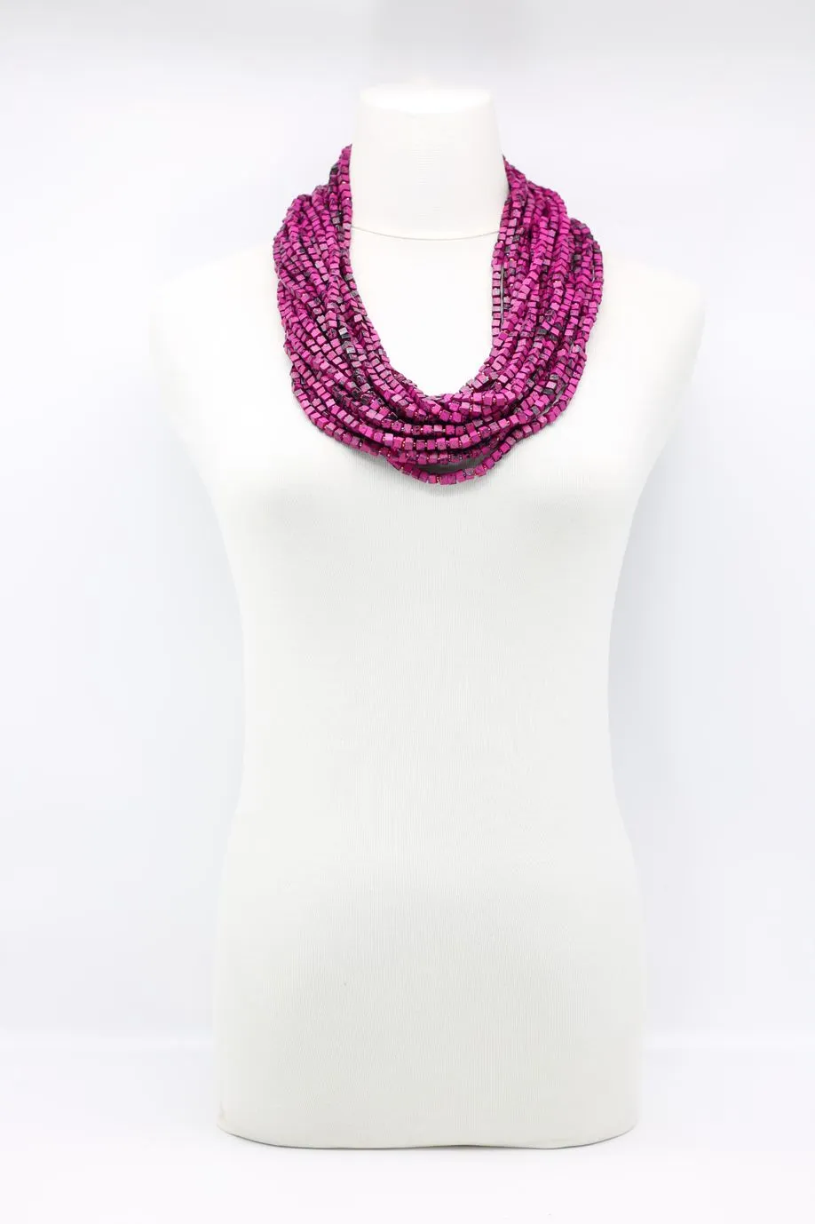 Next Pashmina & Round Beads Necklace Set - Hand Painted