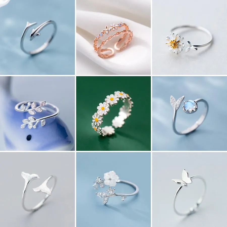 Niche Simple Leaf Butterfly Dolphin Rings