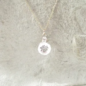 Nugget Necklace Dandelion White Topaz Mixed Metals