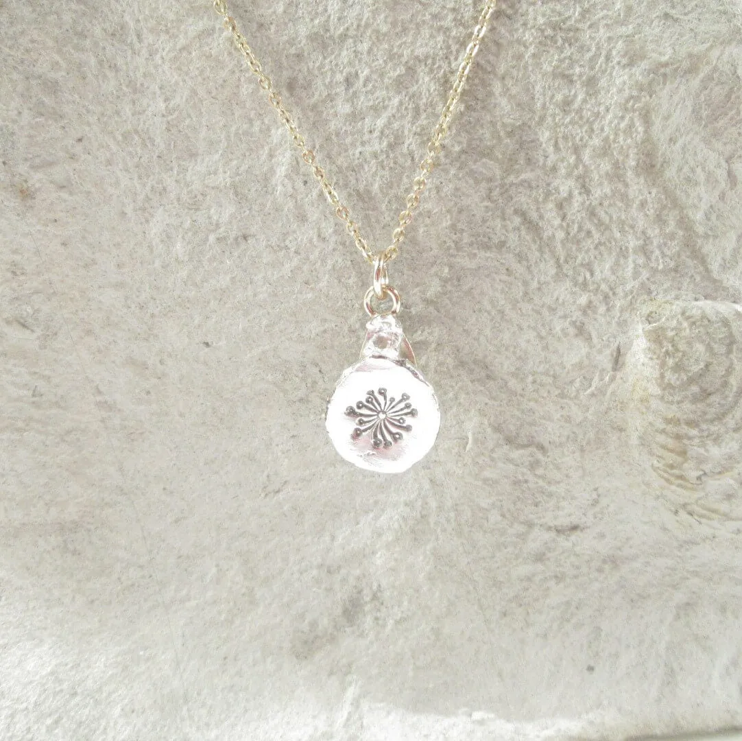 Nugget Necklace Dandelion White Topaz Mixed Metals