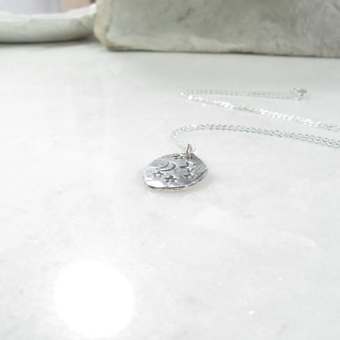Nugget Necklace Moon & Multi Star