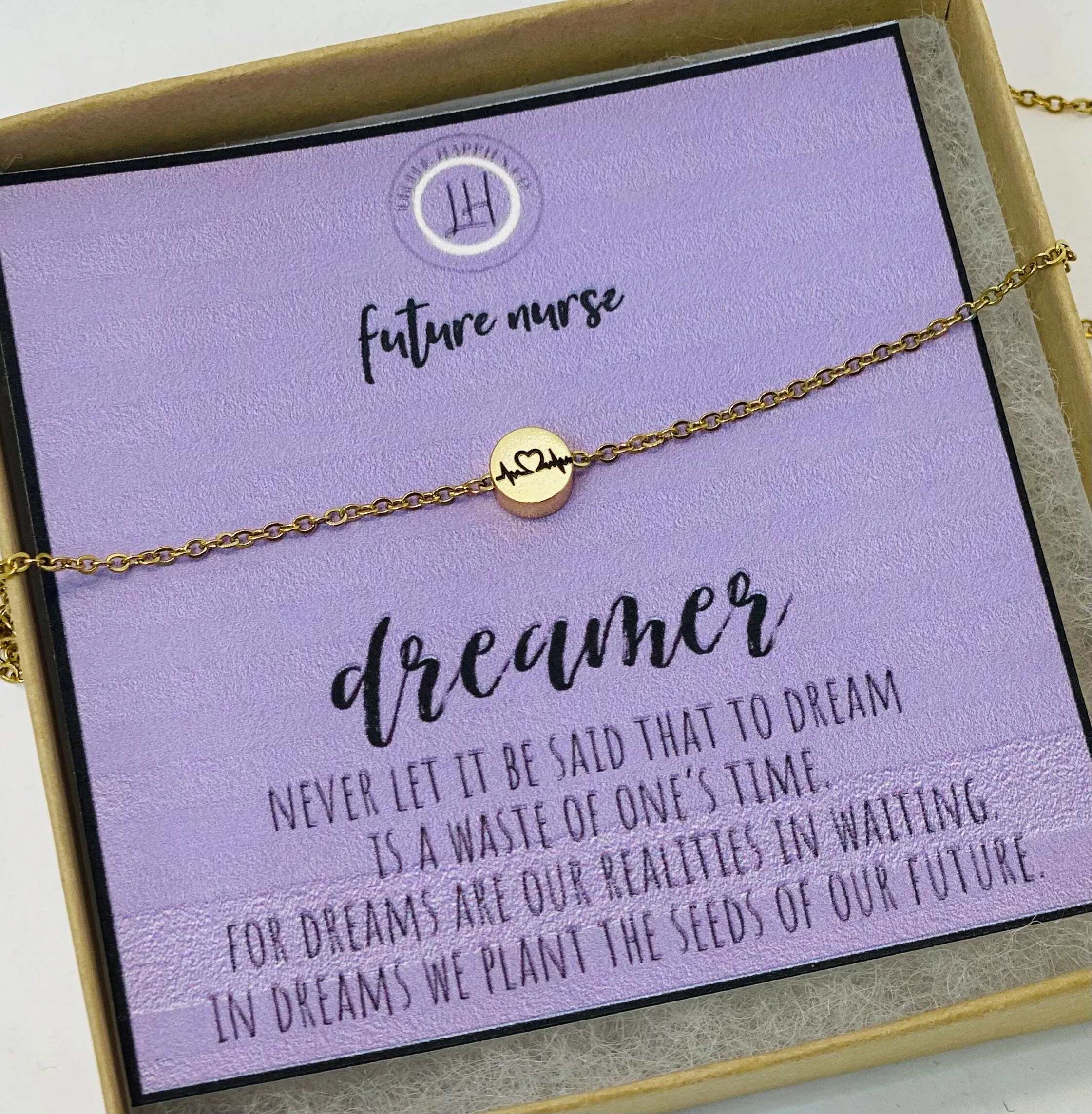 Nursing student gift, heartbeat necklace, graduation gift for nurse, nurse graduate, RN graduate, future nurse, gift for her