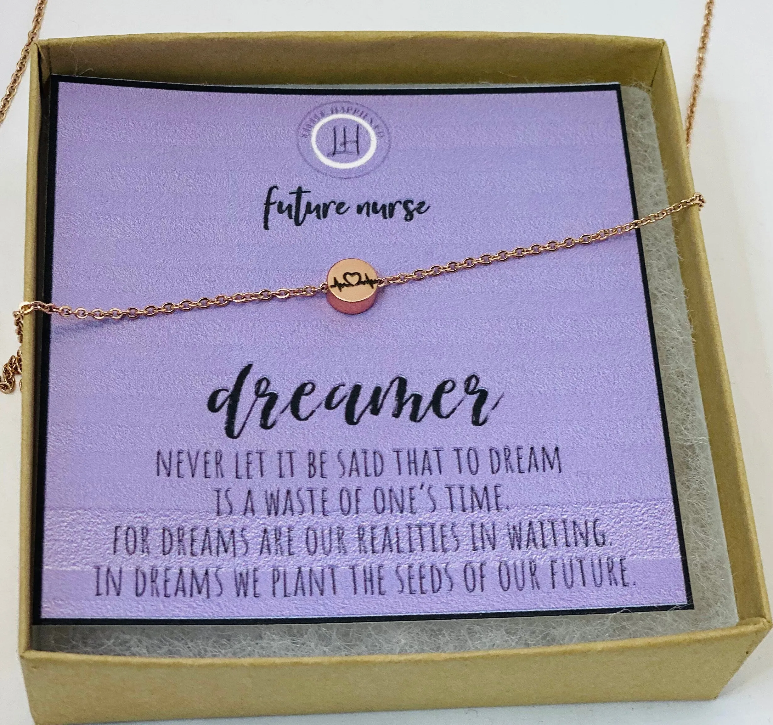 Nursing student gift, heartbeat necklace, graduation gift for nurse, nurse graduate, RN graduate, future nurse, gift for her
