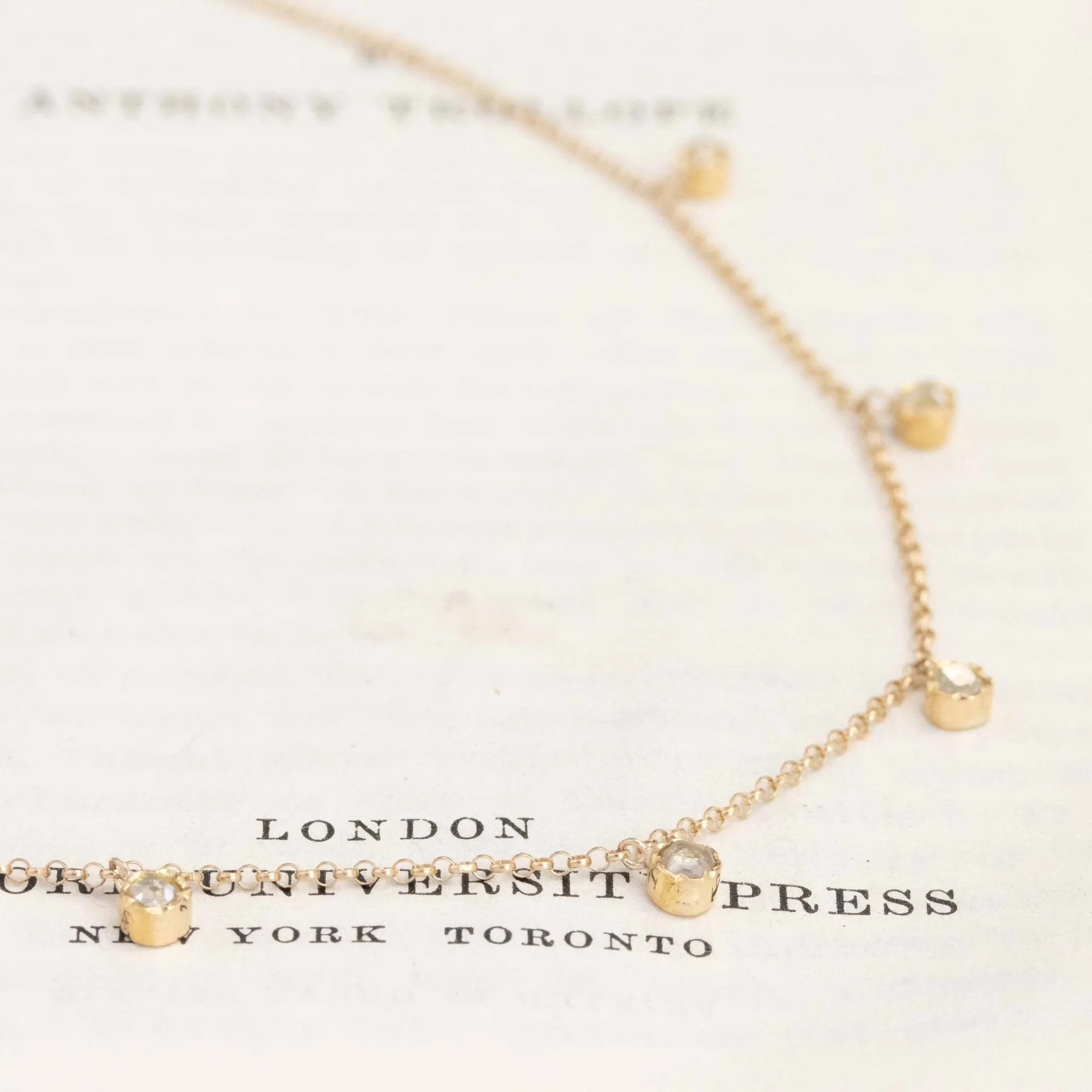 Old Cut Diamond Station Necklace