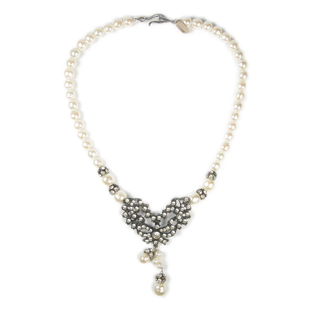 One-Of-A-Kind Noir Pearl Drop Heirloom Necklace