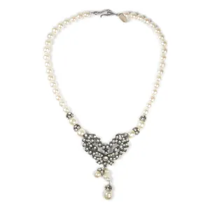 One-Of-A-Kind Noir Pearl Drop Heirloom Necklace