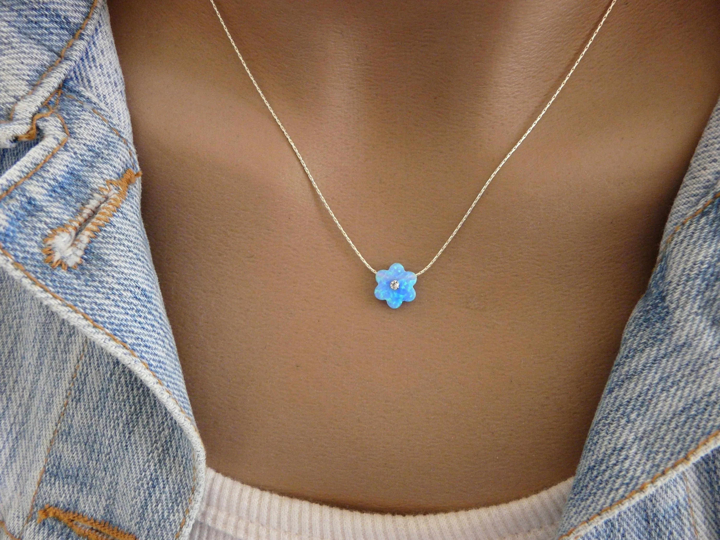 Opal Flower Necklace – Adorable & Whimsical