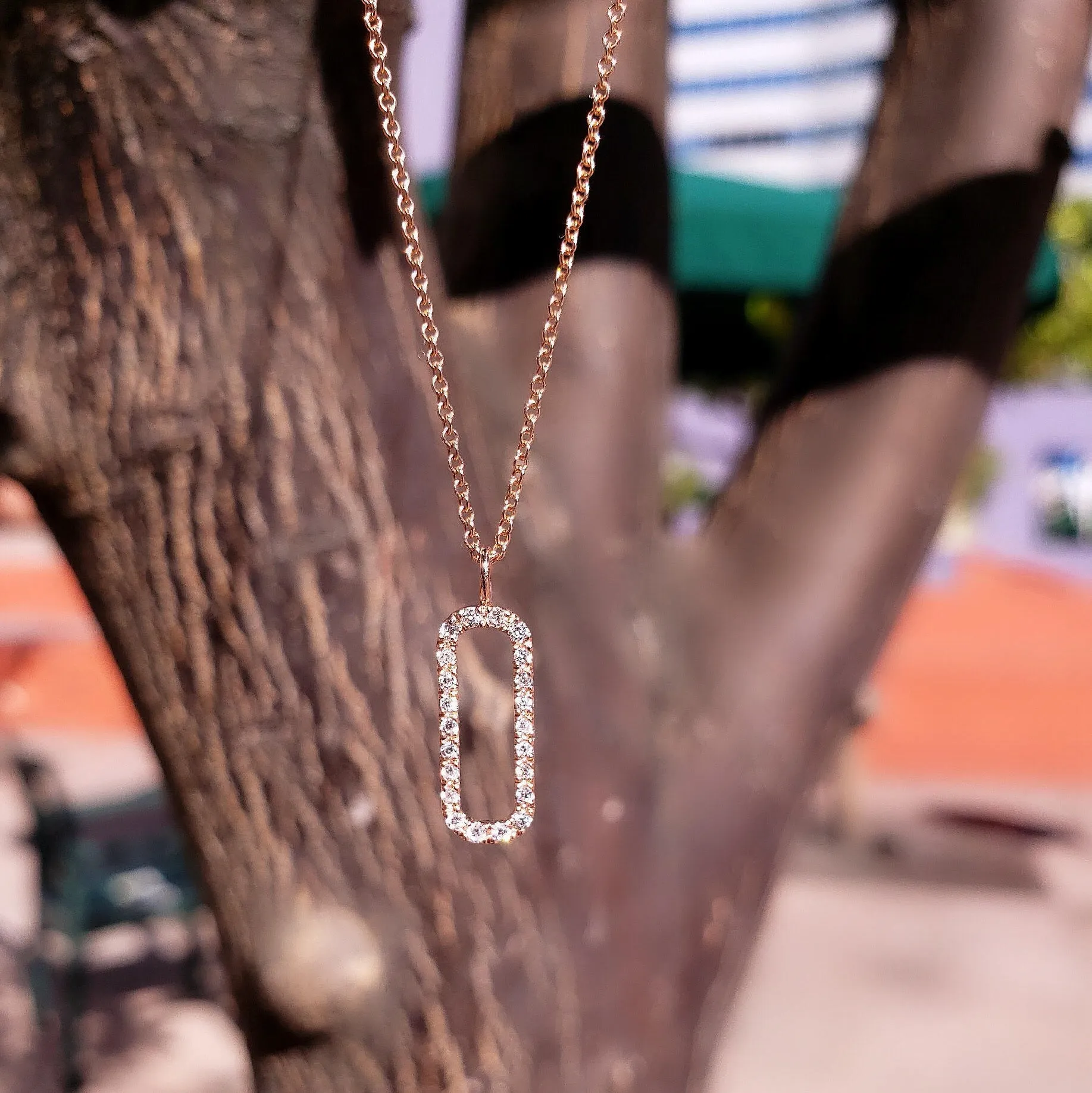 Open Bar Diamond Necklace