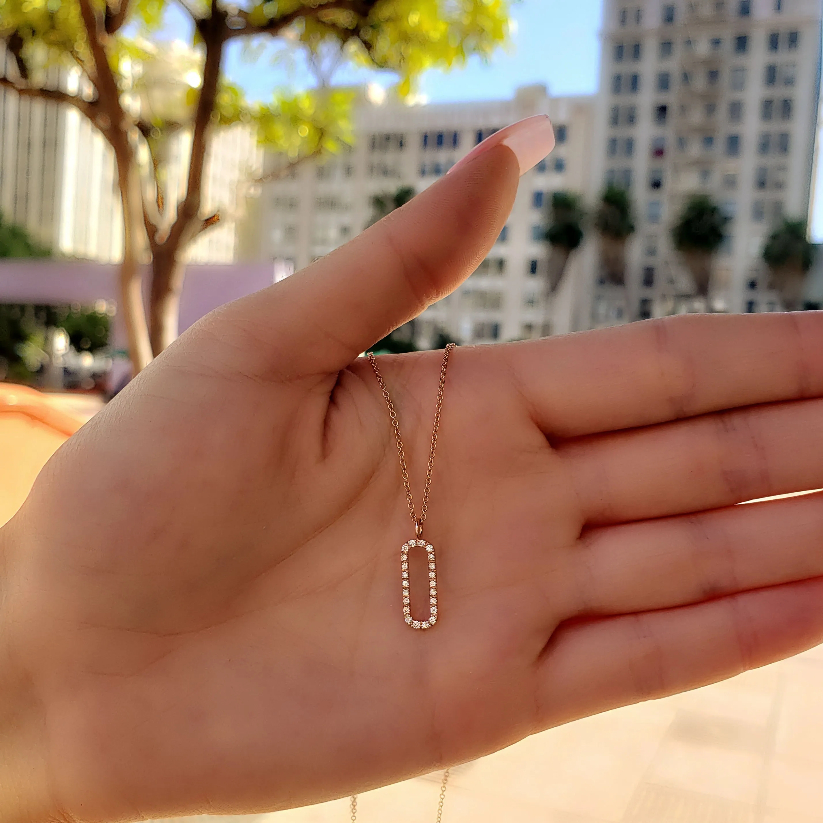 Open Bar Diamond Necklace