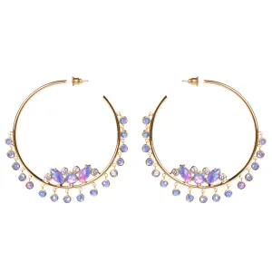 Ophelia Iridescent Opal Hoop Earrings