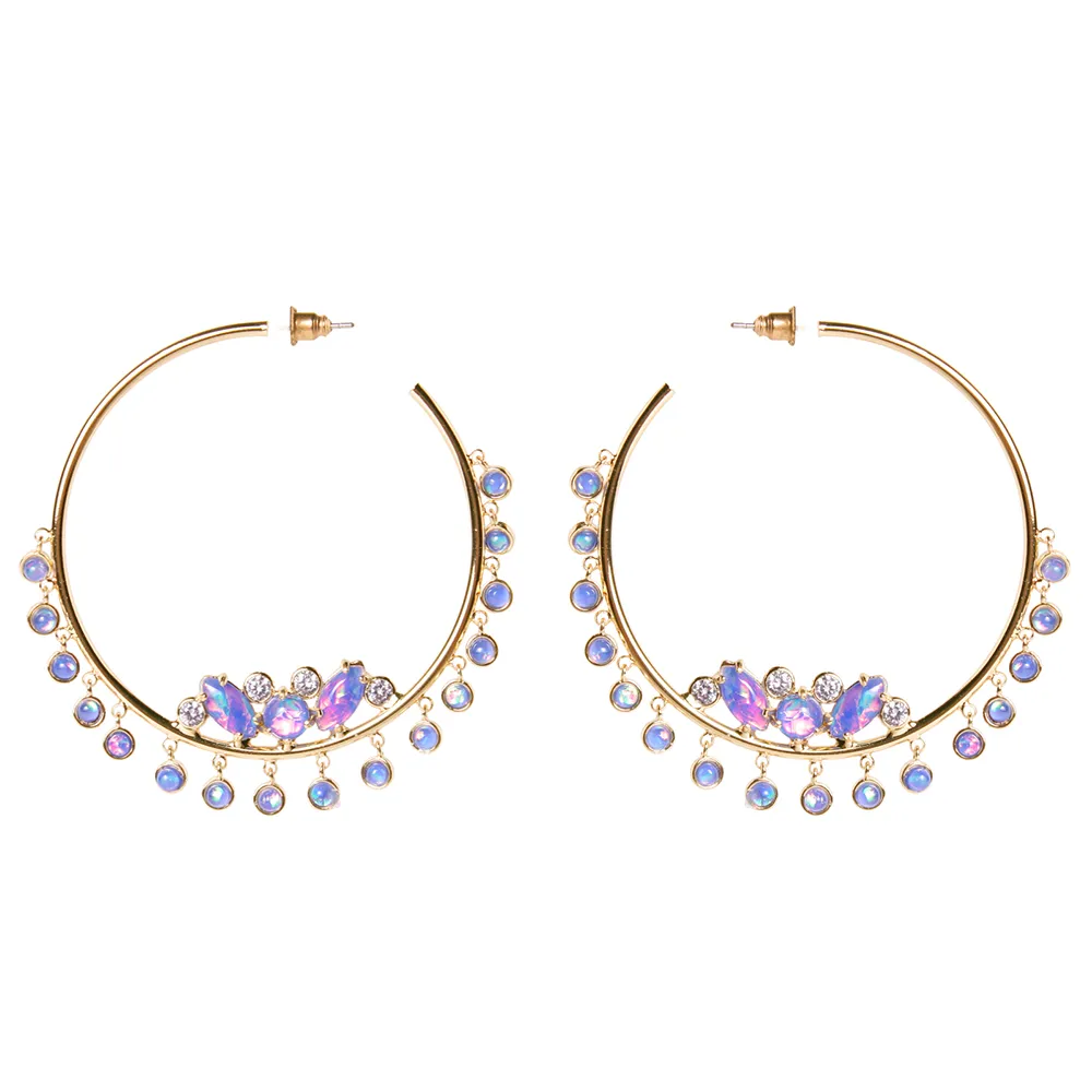 Ophelia Iridescent Opal Hoop Earrings