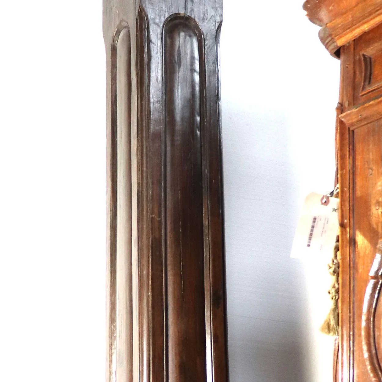 Pair Large Indo-Portuguese Ironwood and Marble Square Architectural Columns
