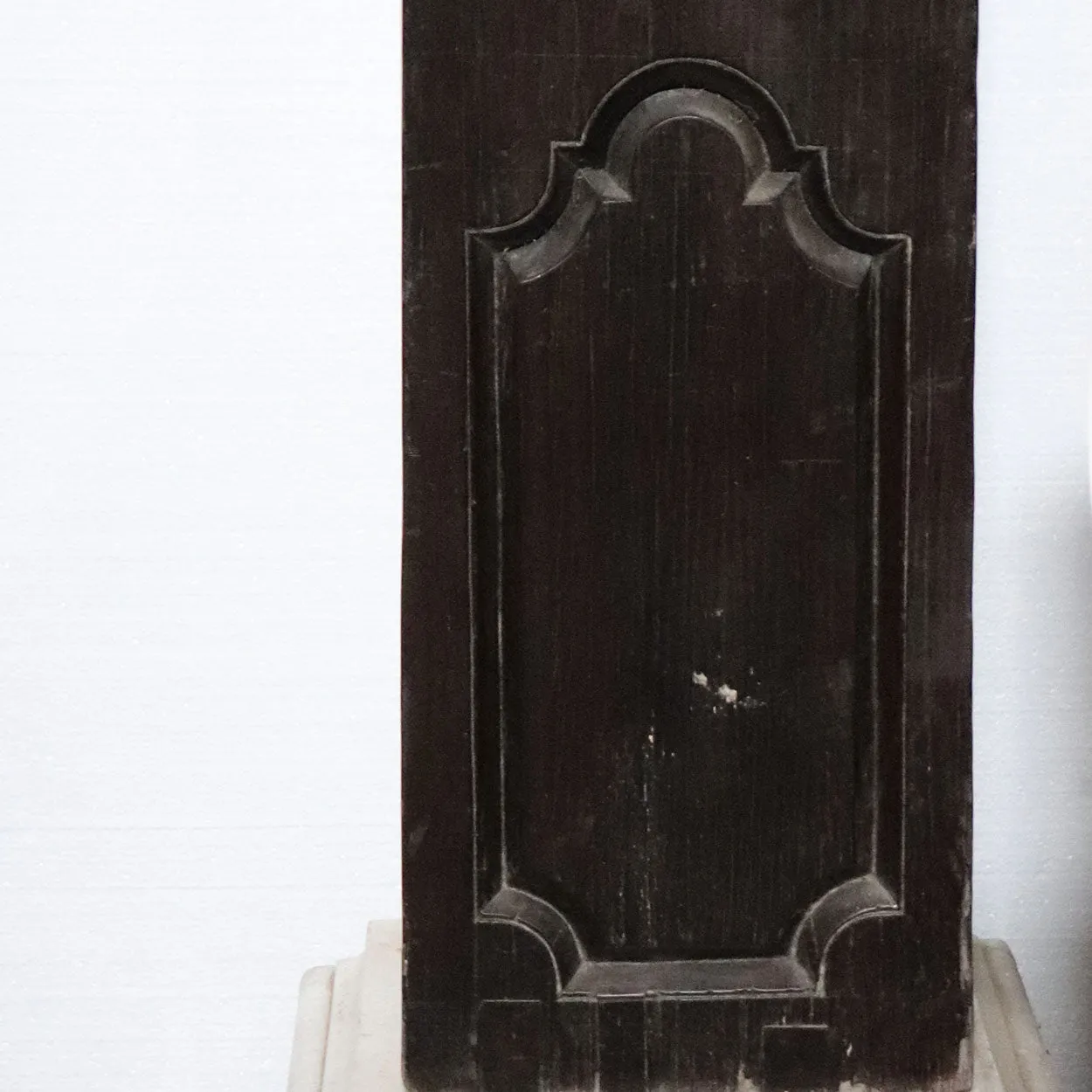Pair Large Indo-Portuguese Ironwood and Marble Square Architectural Columns
