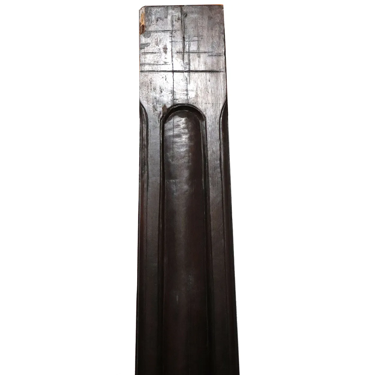 Pair Large Indo-Portuguese Ironwood and Marble Square Architectural Columns