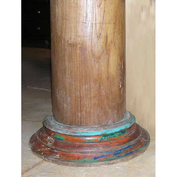 Pair of Very Large Painted Solid Teak 11.5-Foot Pillars