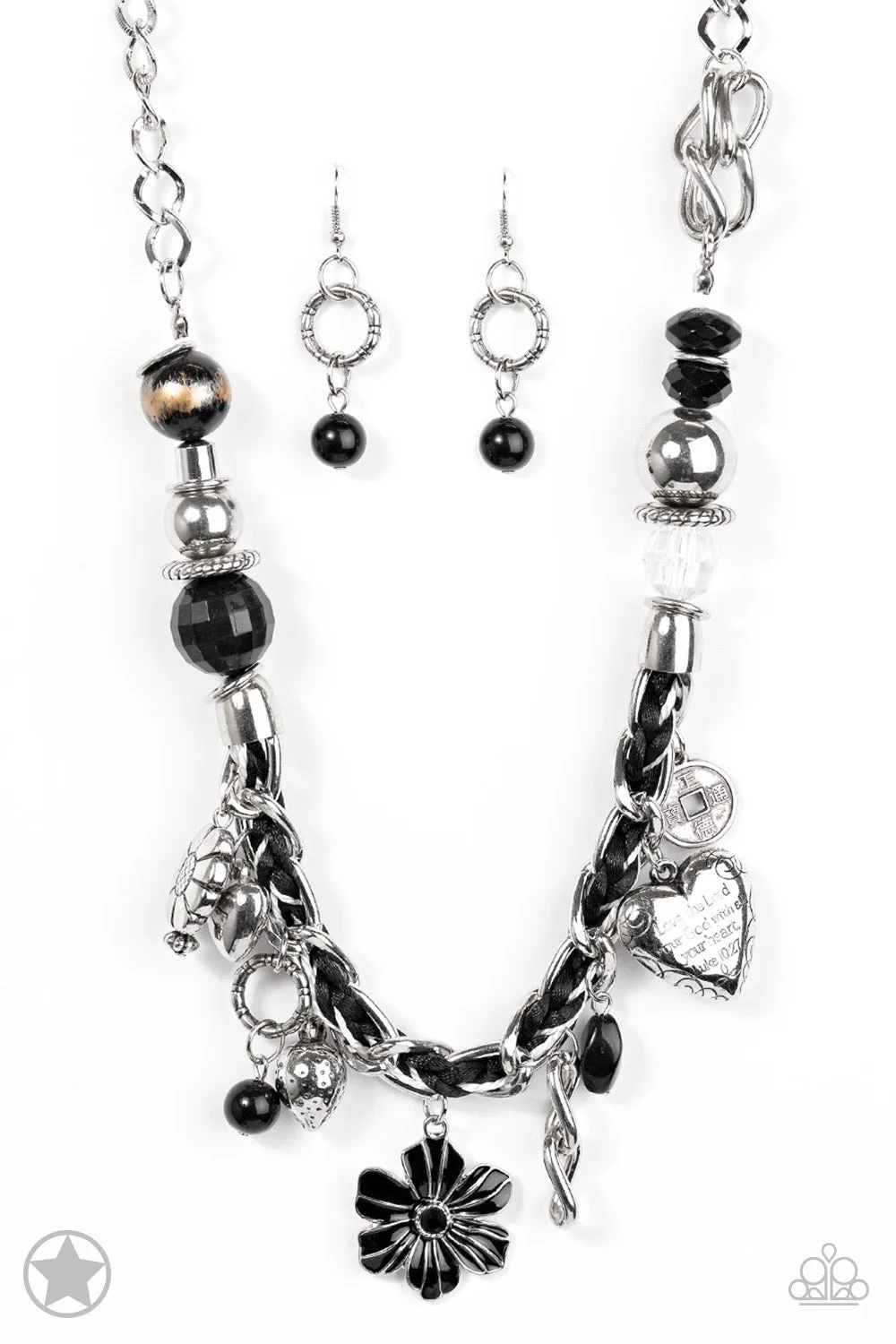 Paparazzi Charmed, I Am Sure Necklace Black