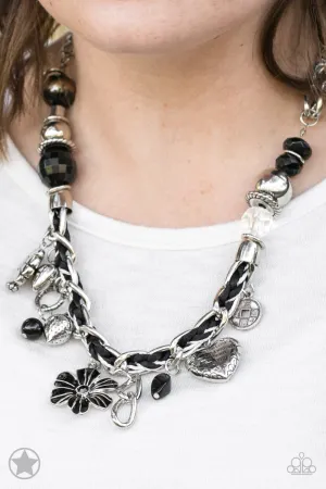 Paparazzi Charmed, I Am Sure Necklace Black