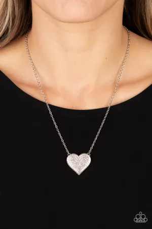 Paparazzi Spellbinding Sweetheart - White Heart Necklace