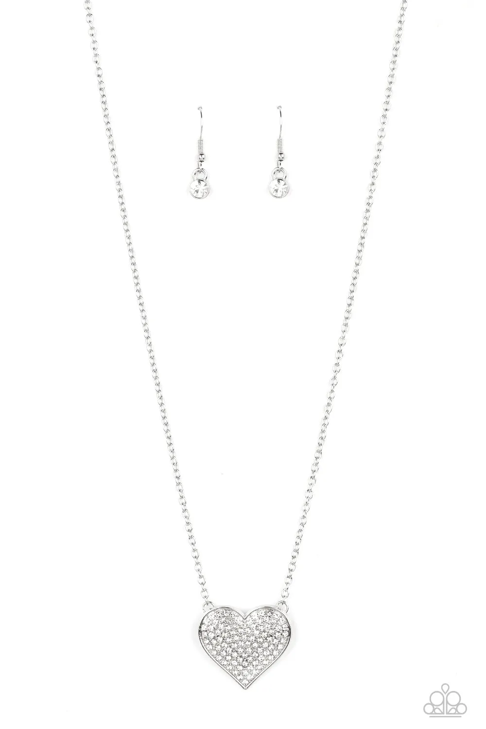 Paparazzi Spellbinding Sweetheart - White Heart Necklace