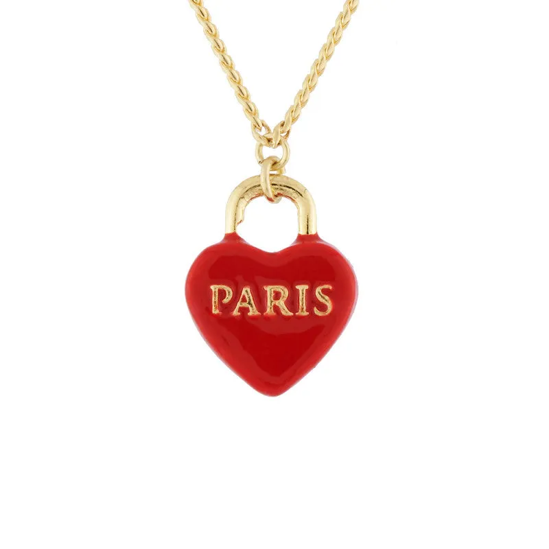 Paris Heart Shaped Lock Necklace