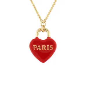 Paris Heart Shaped Lock Necklace