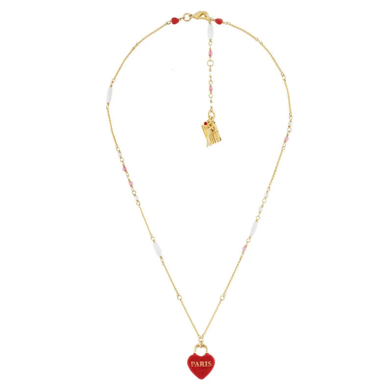 Paris Heart Shaped Lock Necklace