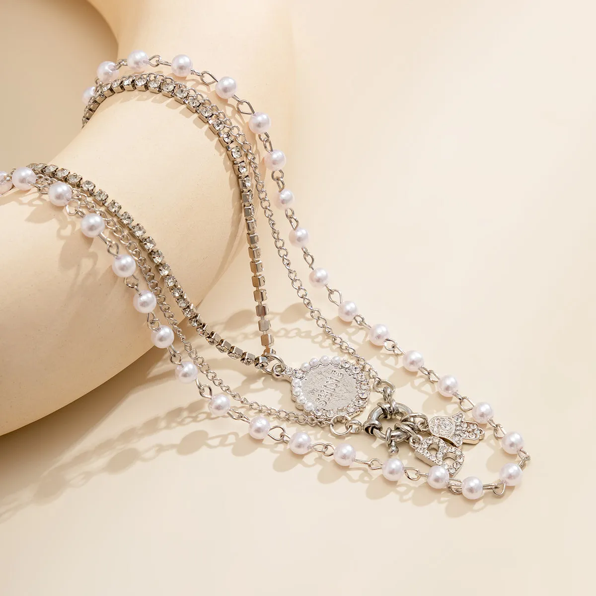 Pearl & Cubic Zirconia 'Shine' Pendant Necklace - Set Of Three