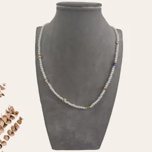 Pearl Beaded Blue Eye Necklace