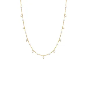 Pearl Embedded X Shaker Necklace