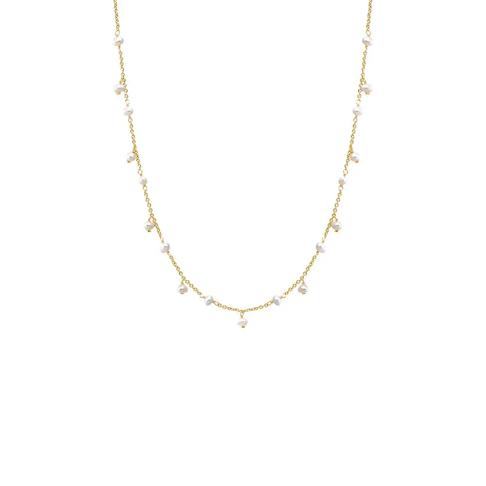 Pearl Embedded X Shaker Necklace