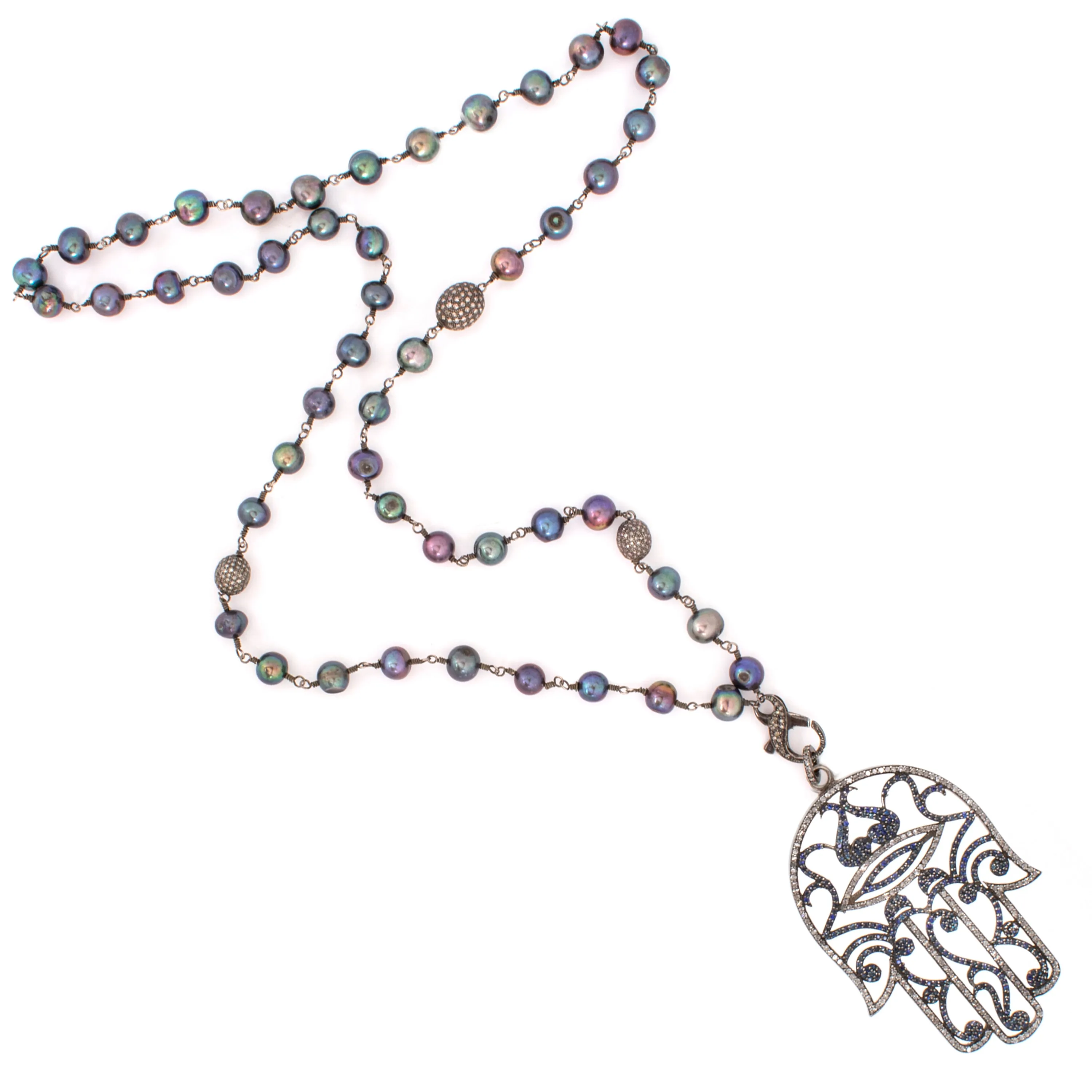 Pearl Hamsa Necklace