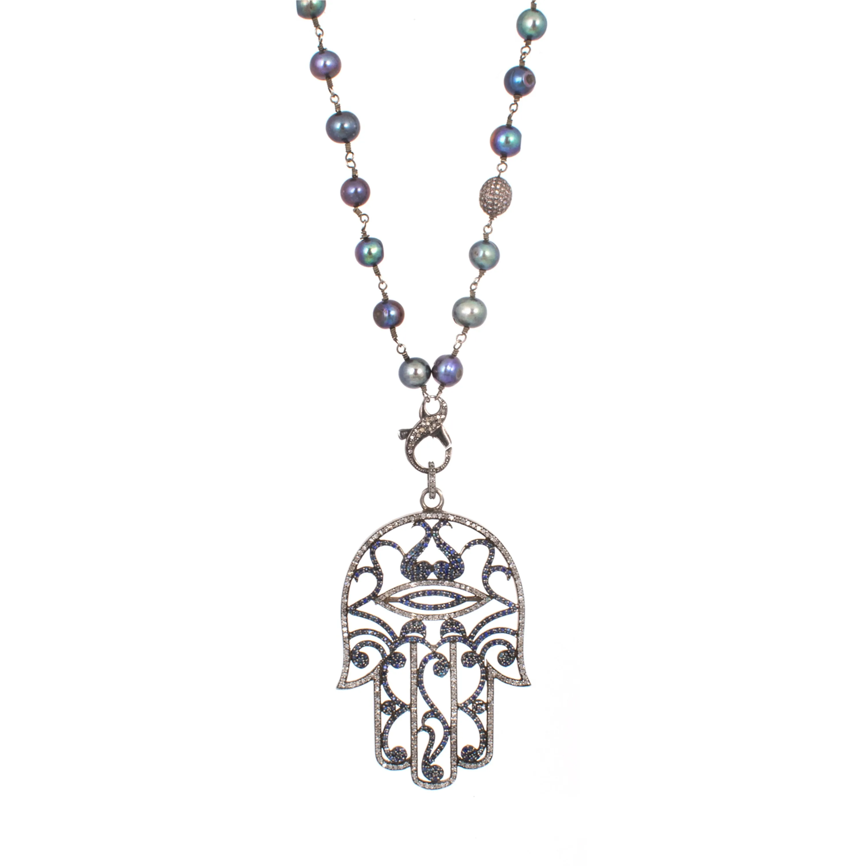 Pearl Hamsa Necklace