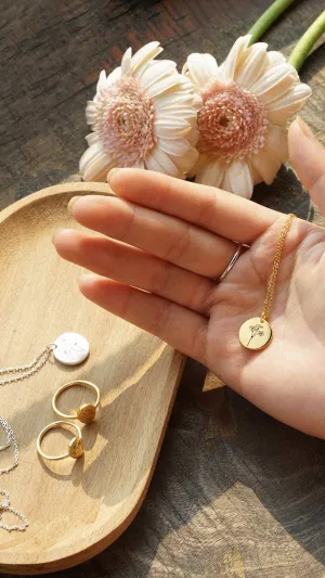 Personalized Mother's Day Gift | Birth Flower Necklace | Mother Daughter Necklace | Gold Plated Necklace | Delicate Custom Necklace for Mom