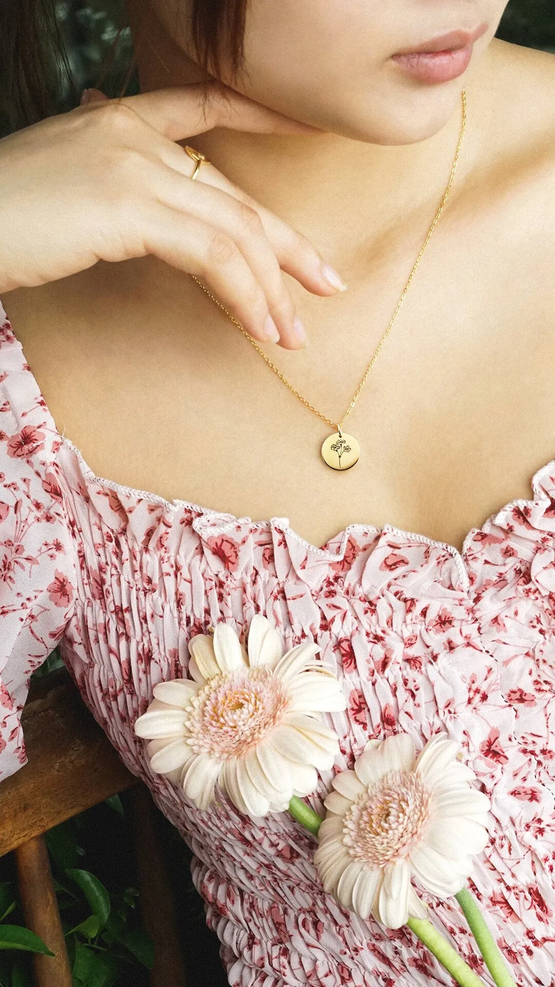 Personalized Mother's Day Gift | Birth Flower Necklace | Mother Daughter Necklace | Gold Plated Necklace | Delicate Custom Necklace for Mom
