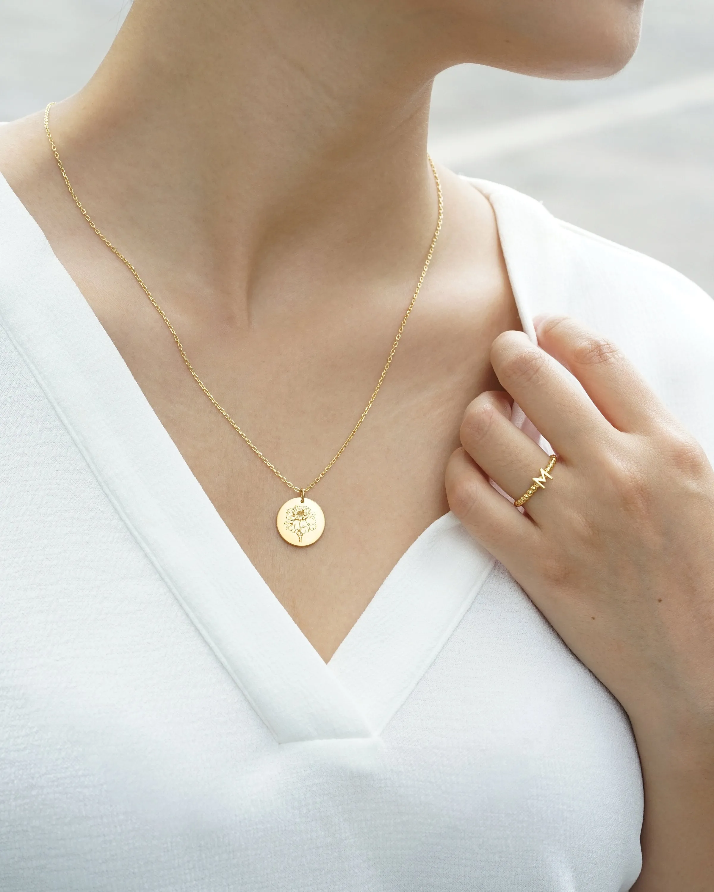 Personalized Mother's Day Gift | Birth Flower Necklace | Mother Daughter Necklace | Gold Plated Necklace | Delicate Custom Necklace for Mom