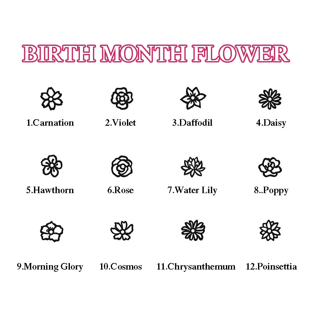 Personalized Multiple Birth Flower Necklace