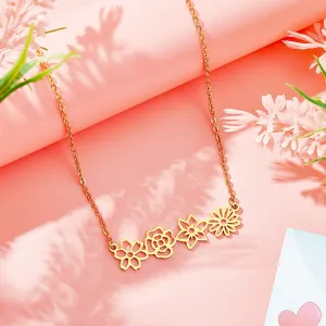 Personalized Multiple Birth Flower Necklace