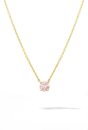 Pink Diamond Necklace | 14K Solid Gold