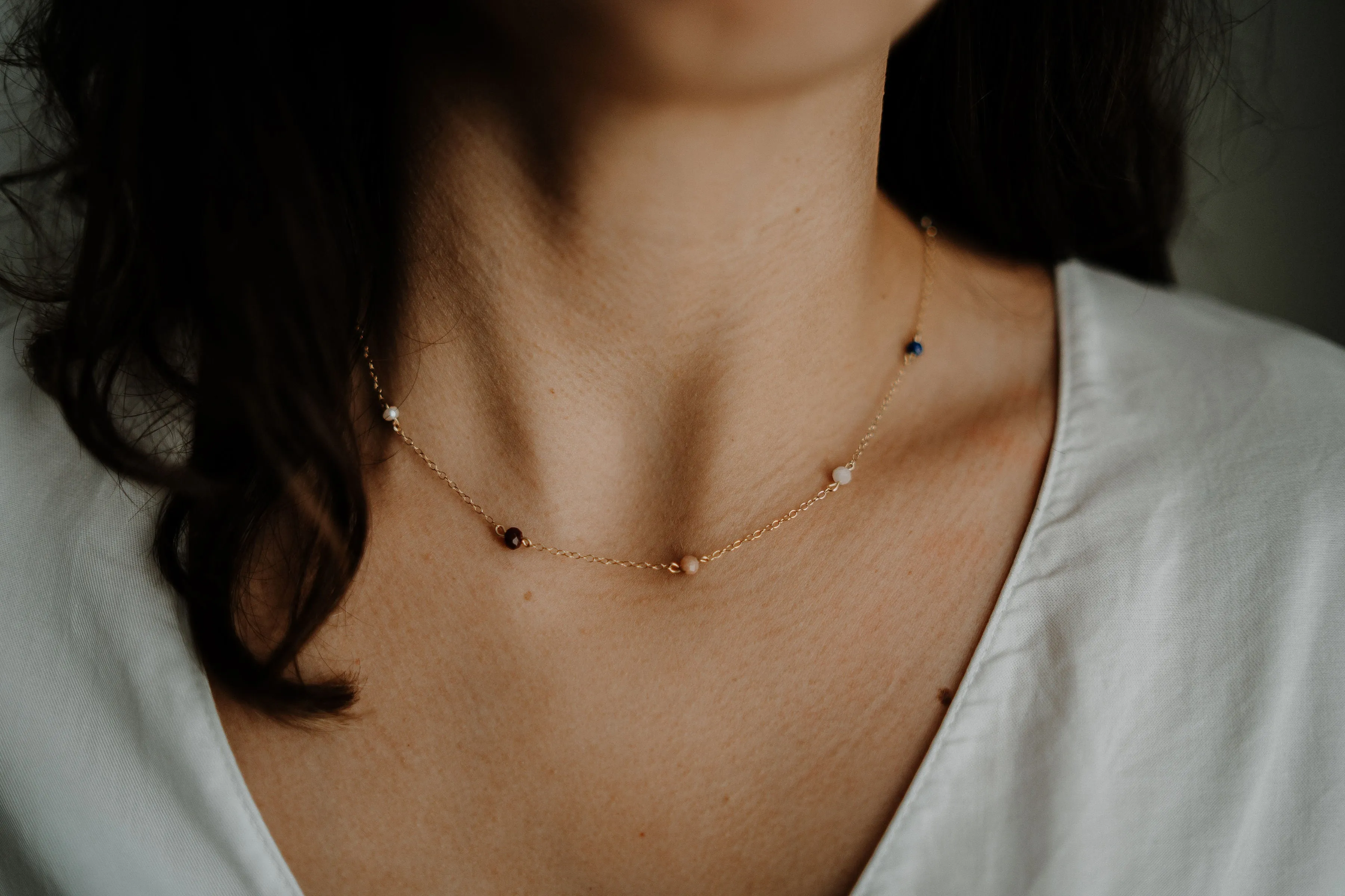 PINK OPAL KATHY 14K GOLD FILLED NECKLACE