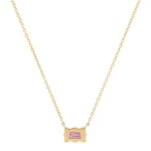 Pink Sapphire Baguette Small Form Necklace